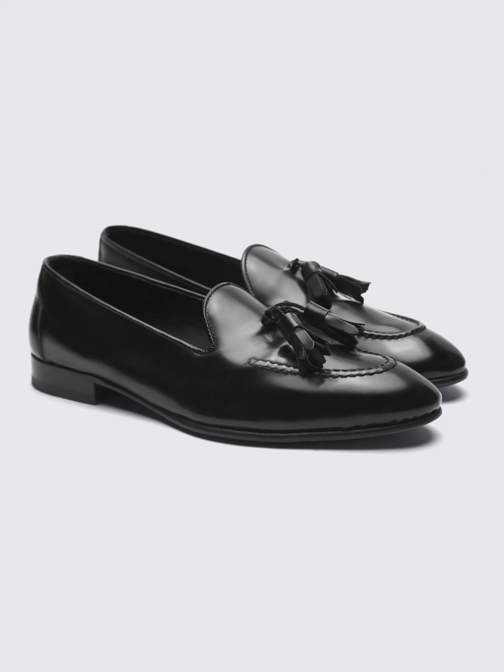 Black calf leather Appia tassel loafers