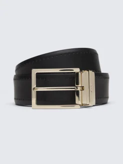 Black calf leather belt