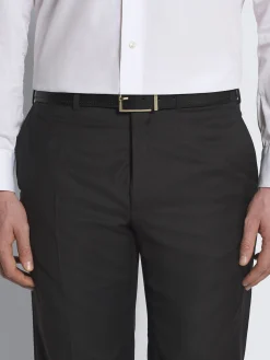 Black calf leather belt