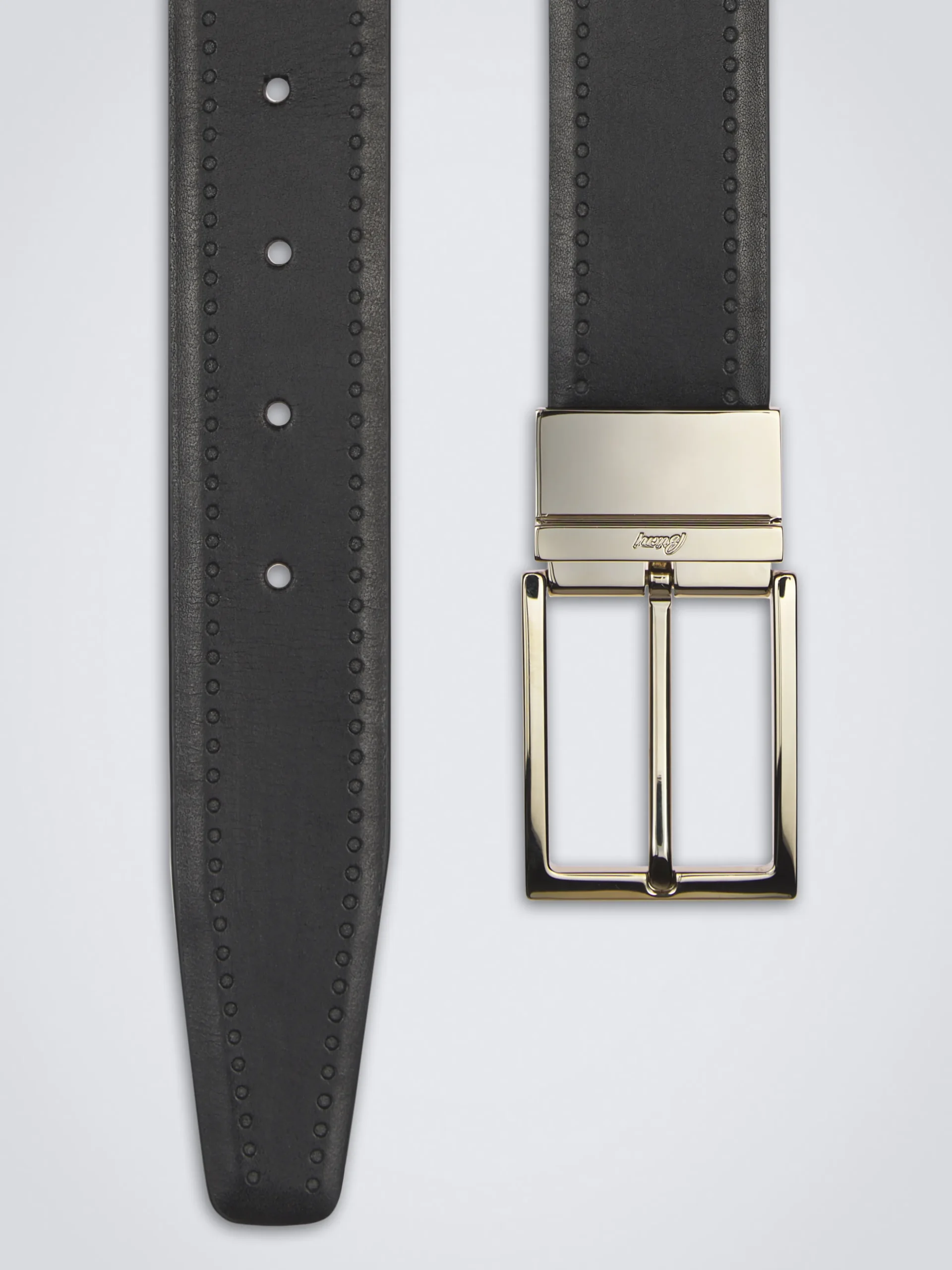 Black calf leather belt