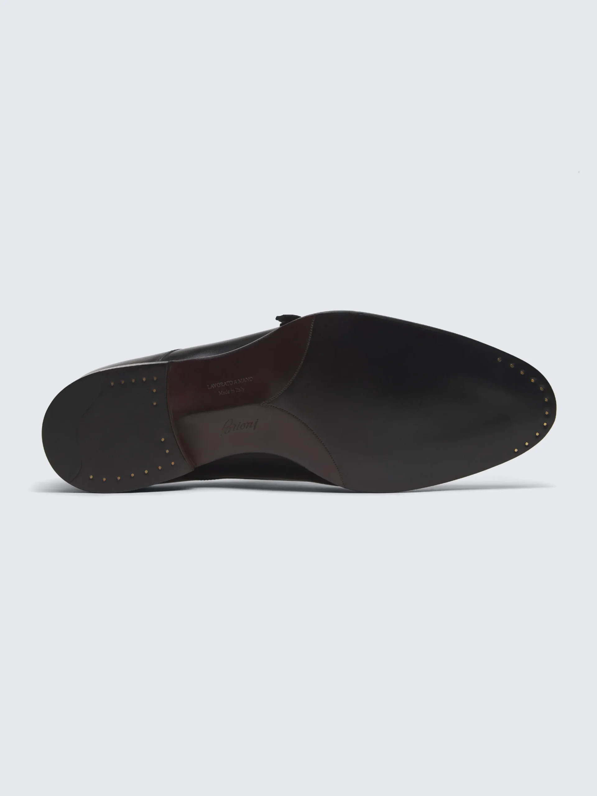 Black calf leather double monk Milano shoes