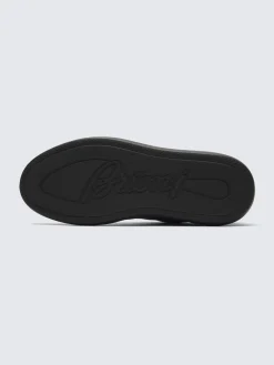 Black calfskin and alligator Olympia sneakers