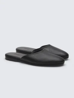 Black calfskin mules