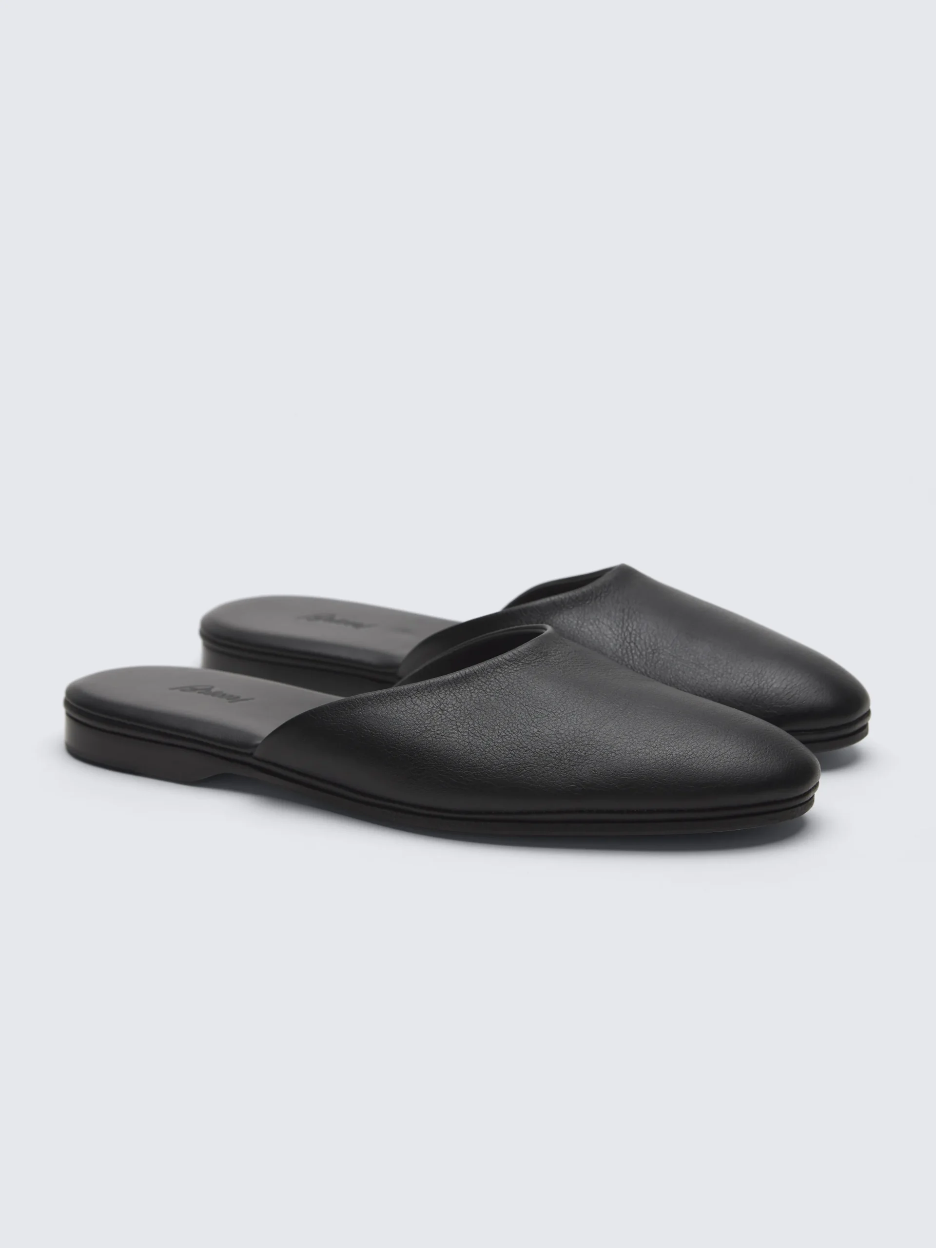 Black calfskin mules