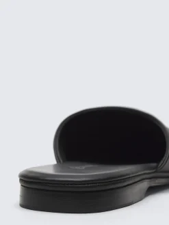 Black calfskin mules