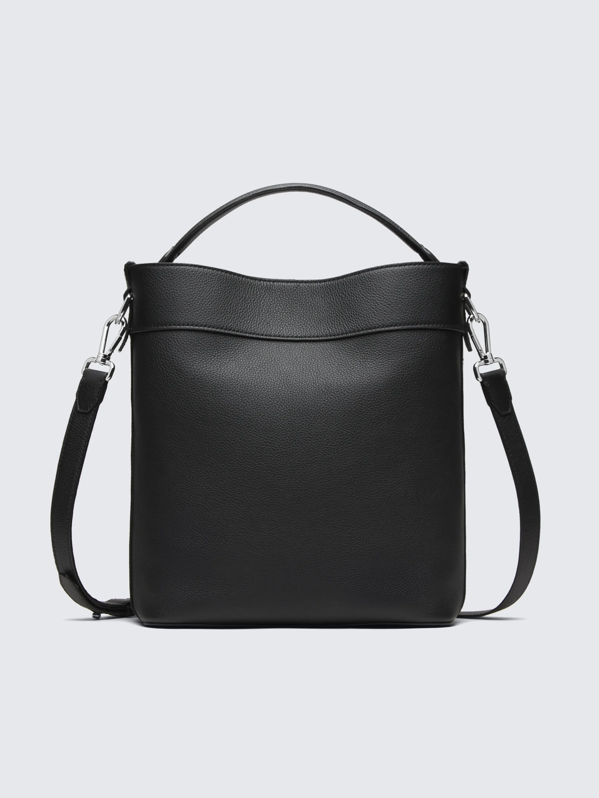 Black calfskin top handle bag