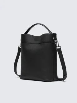 Black calfskin top handle bag