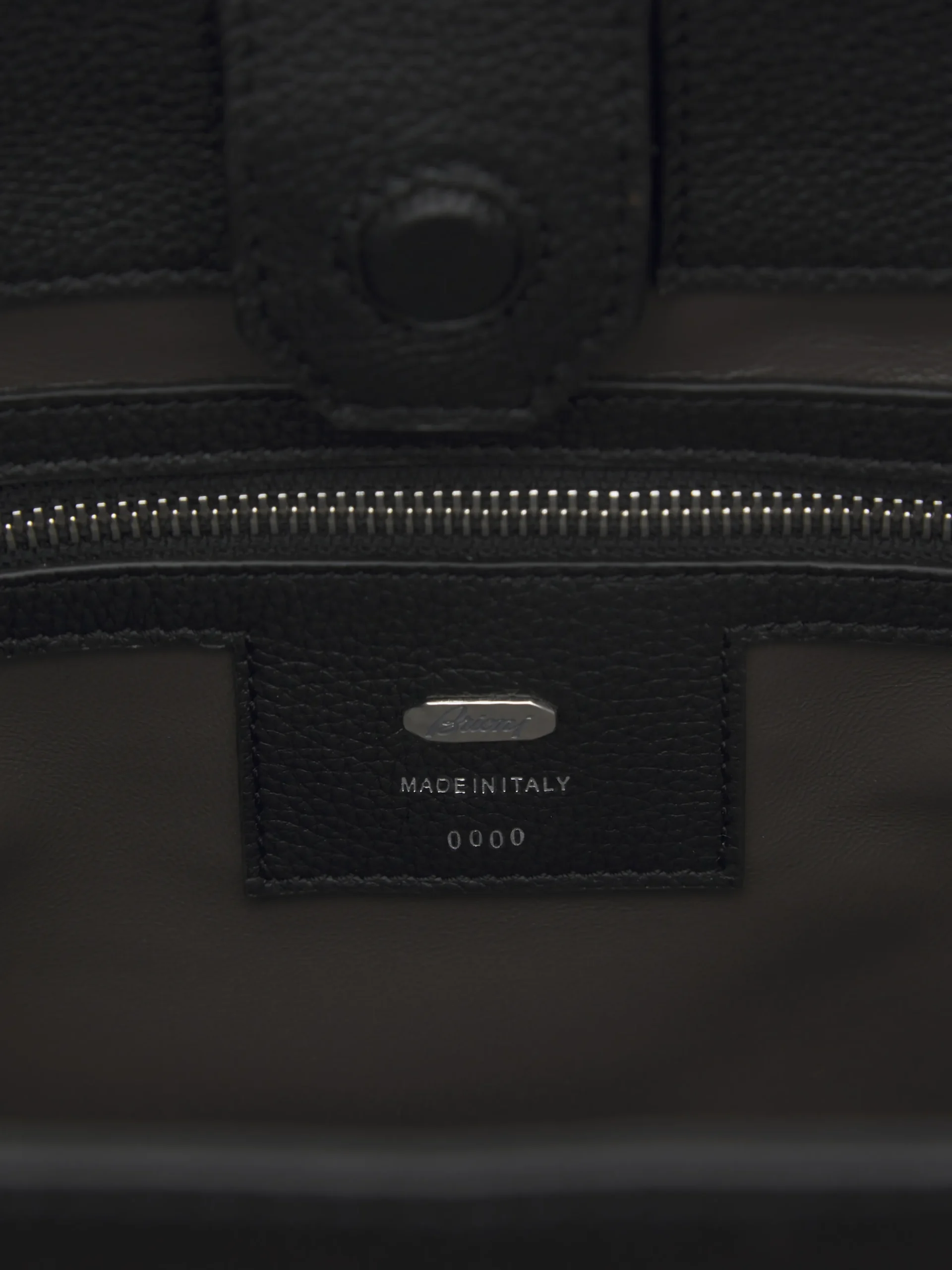 Black calfskin top handle bag