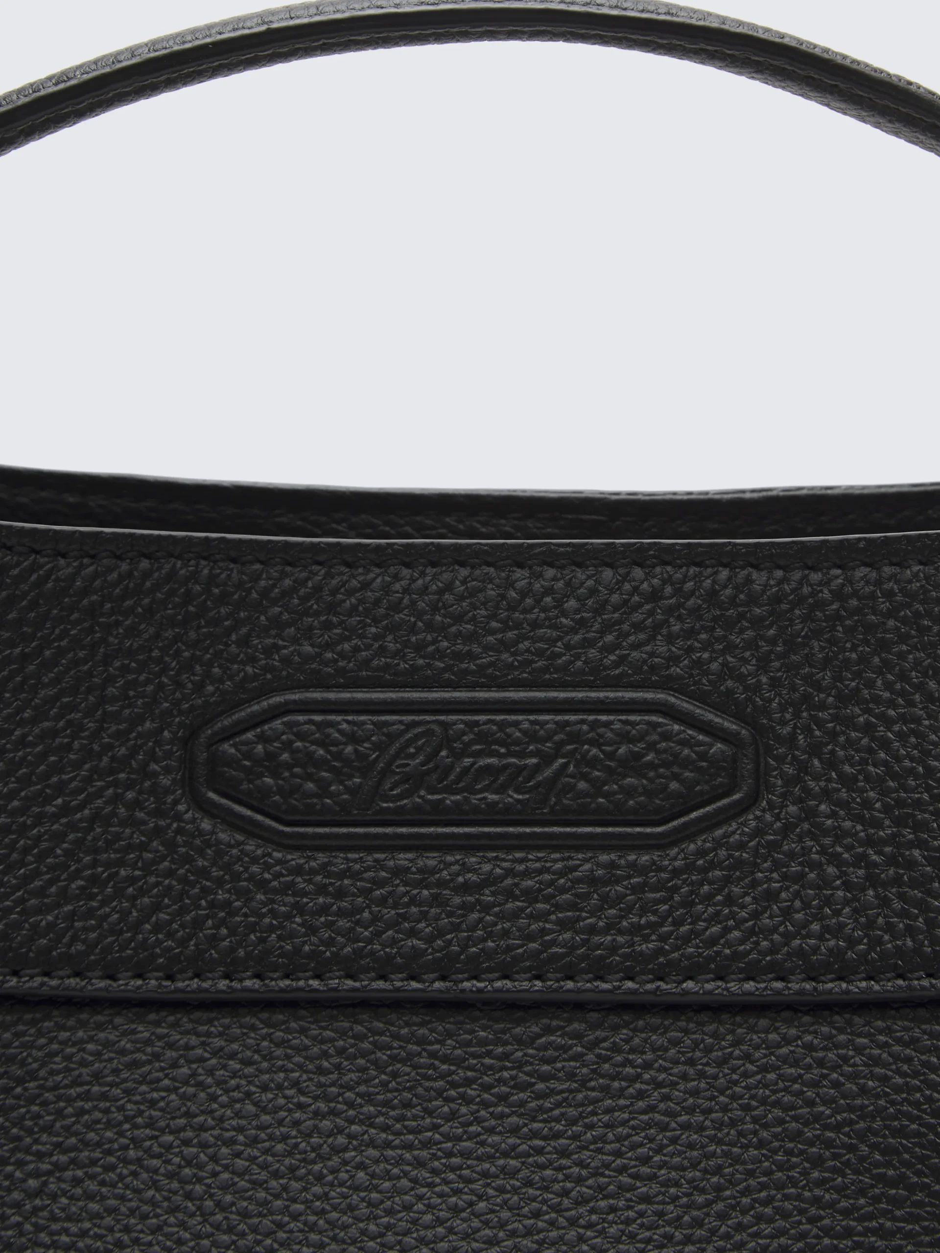 Black calfskin top handle bag