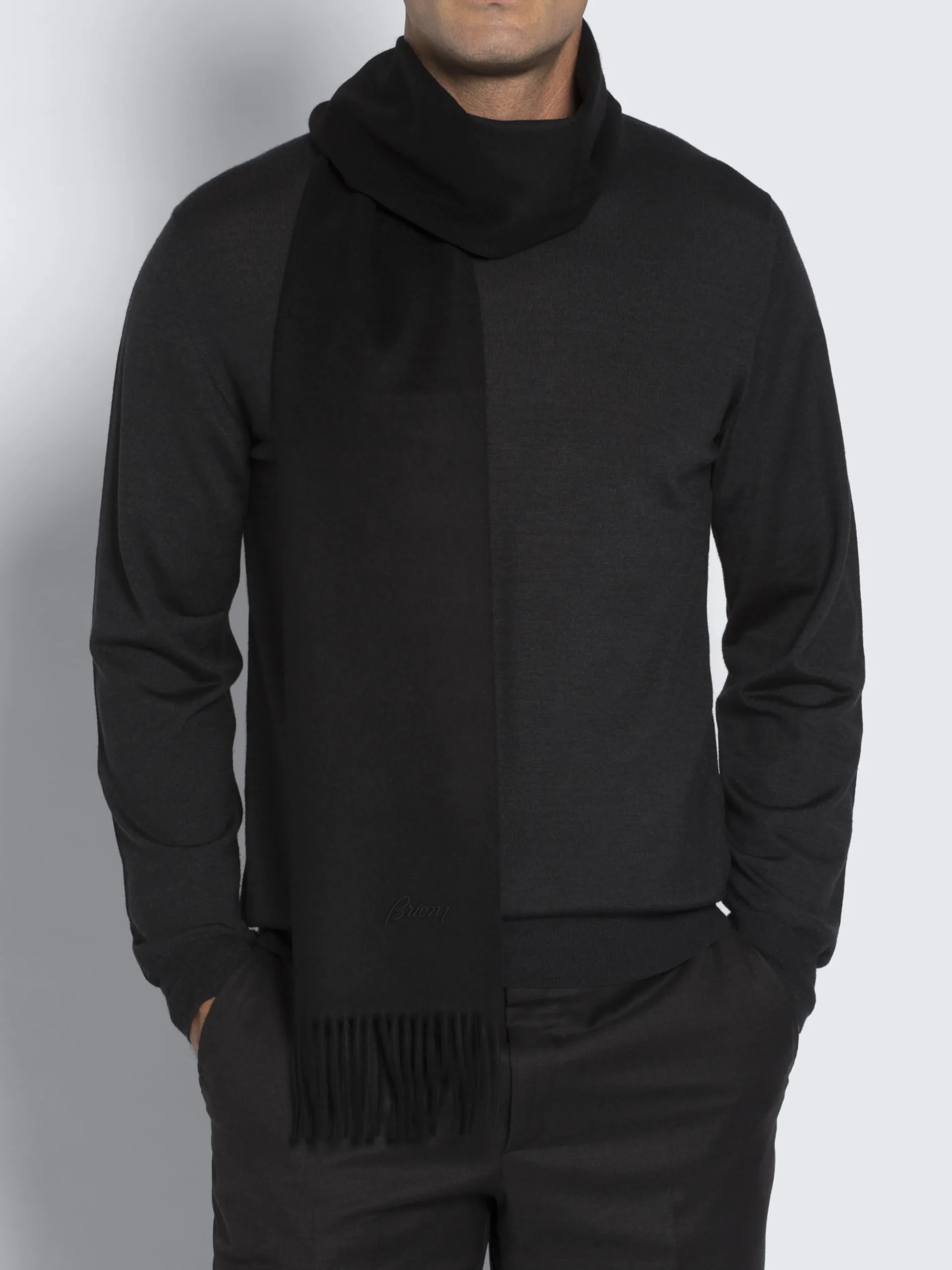 Black cashmere scarf