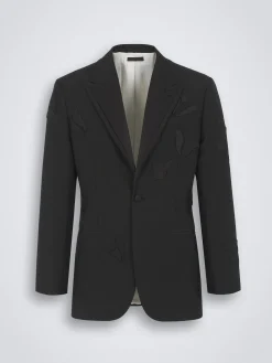 Black cashmere, wool and mohair Narciso tuxedo jacket