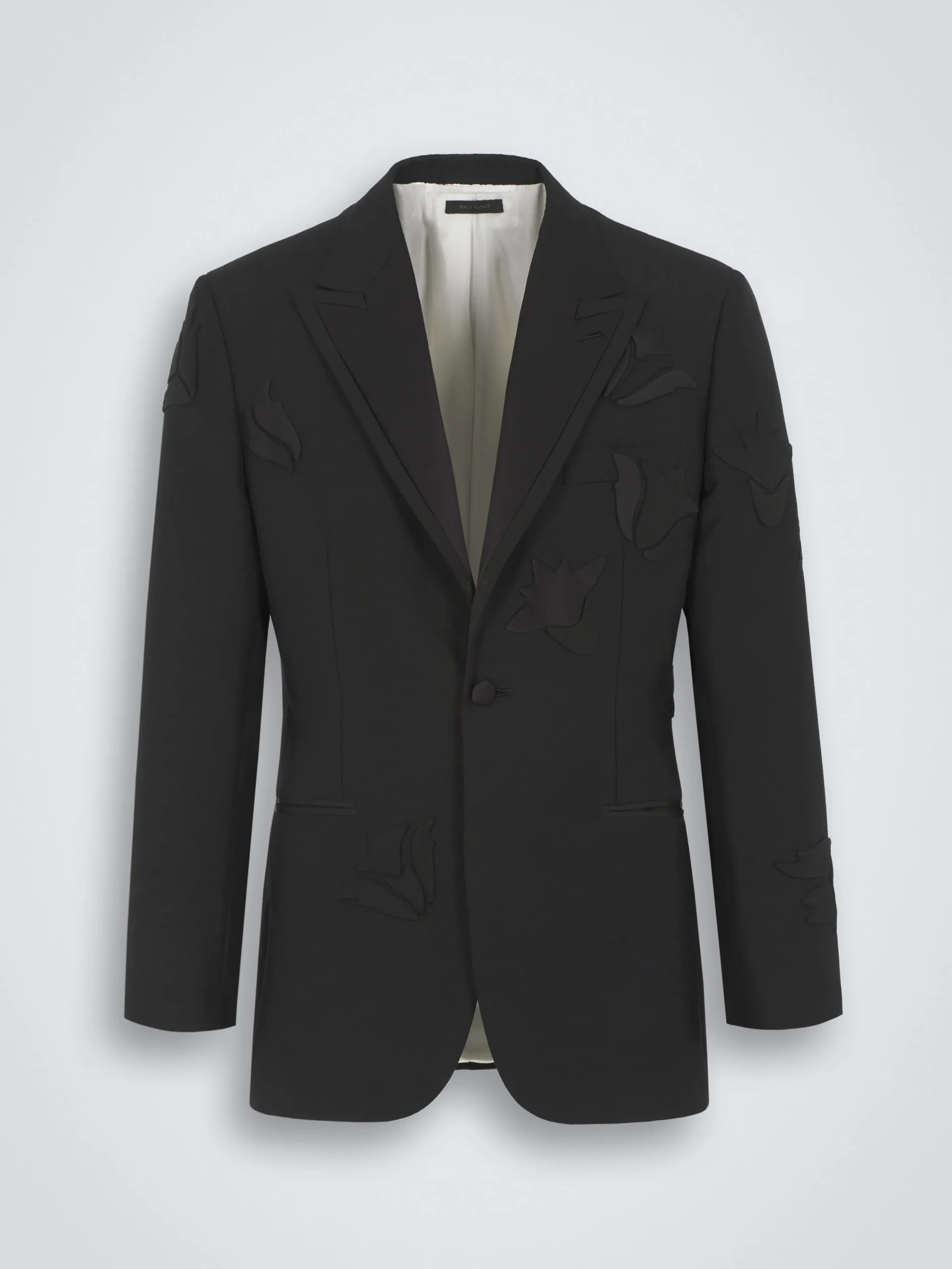 Black cashmere, wool and mohair Narciso tuxedo jacket