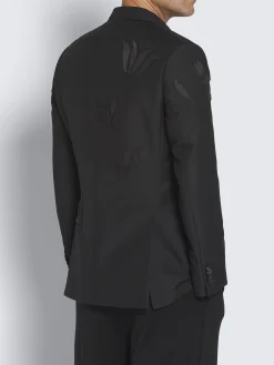 Black cashmere, wool and mohair Narciso tuxedo jacket