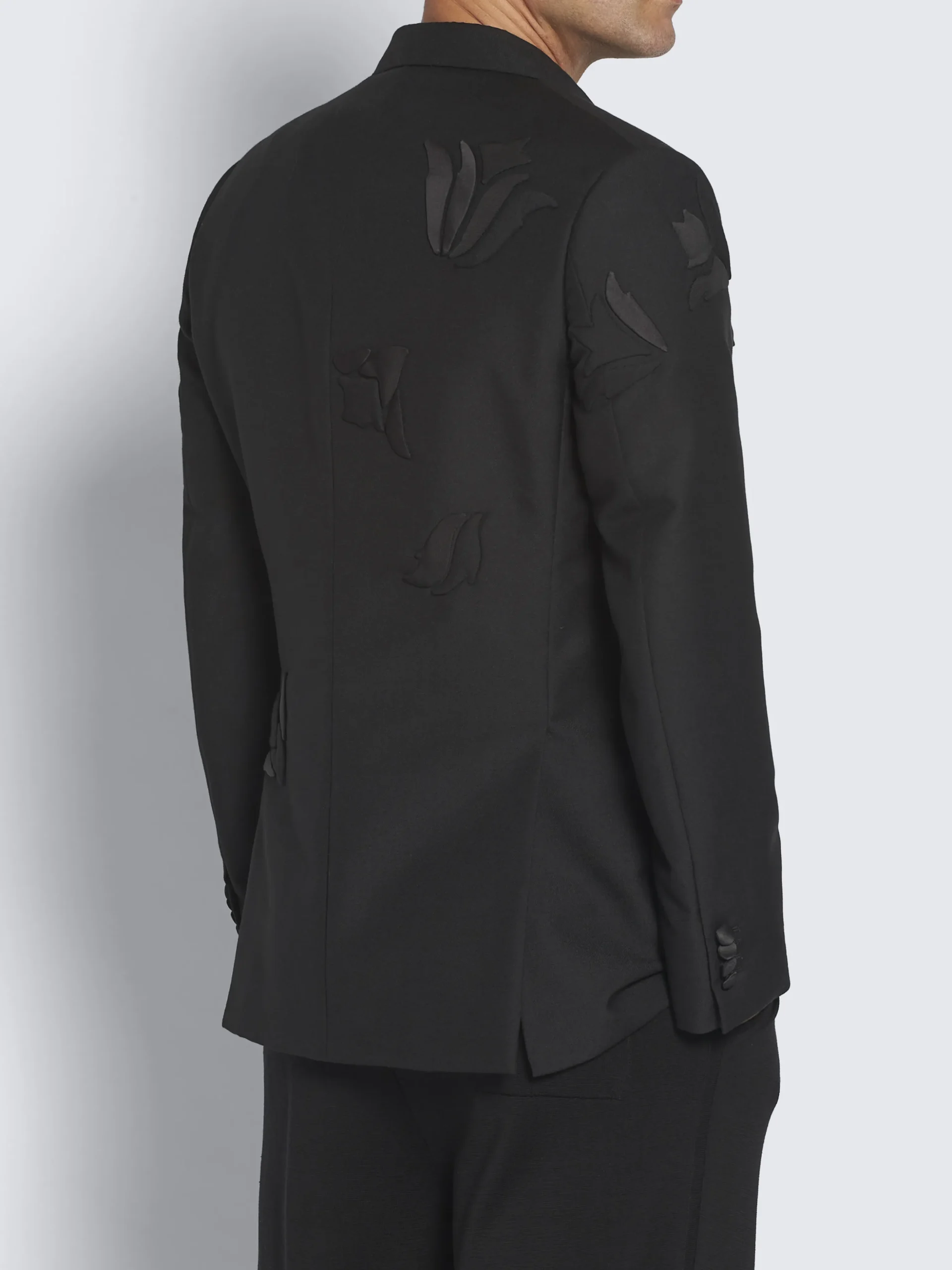 Black cashmere, wool and mohair Narciso tuxedo jacket