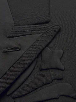 Black cashmere, wool and mohair Narciso tuxedo jacket