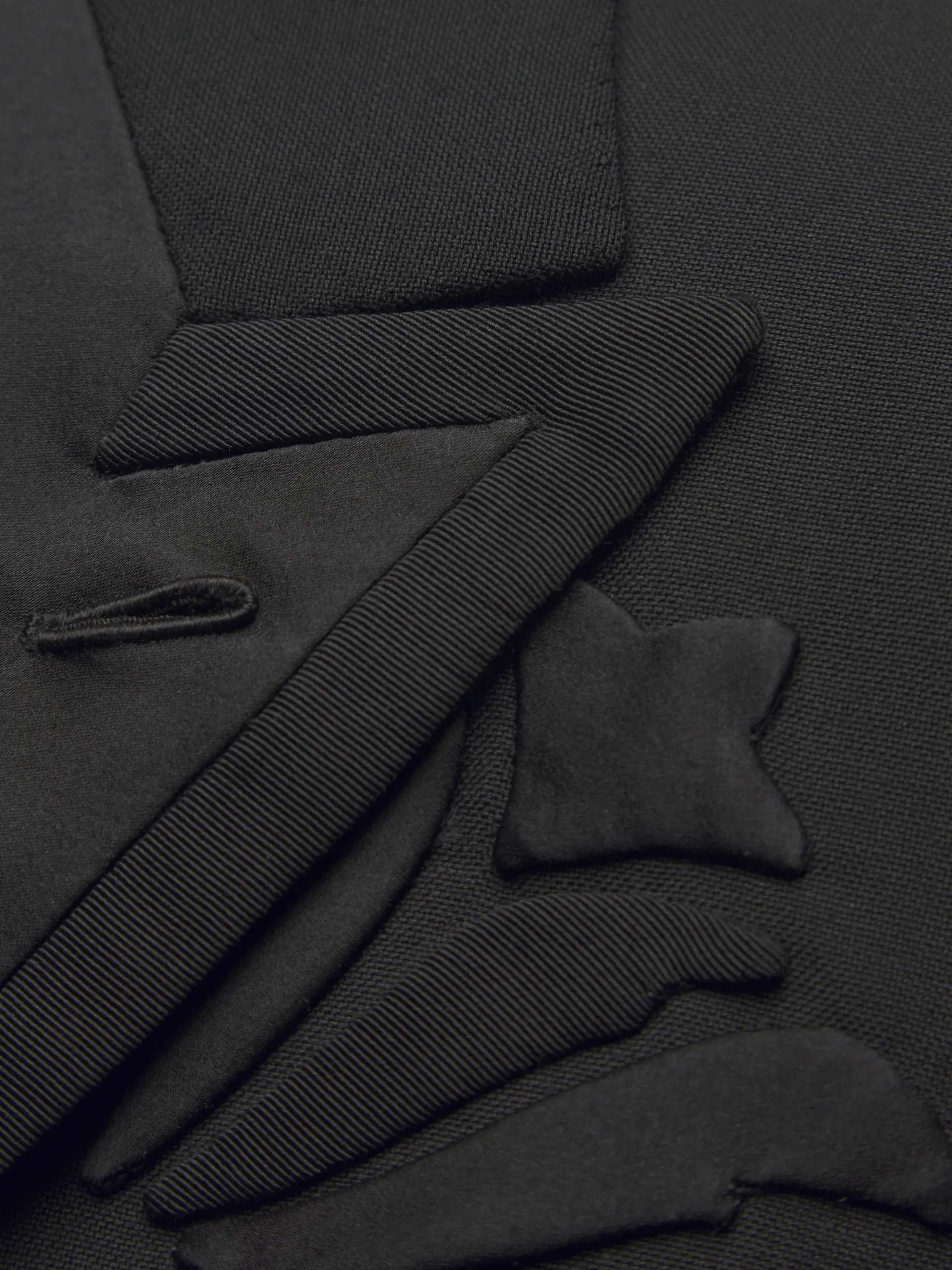 Black cashmere, wool and mohair Narciso tuxedo jacket