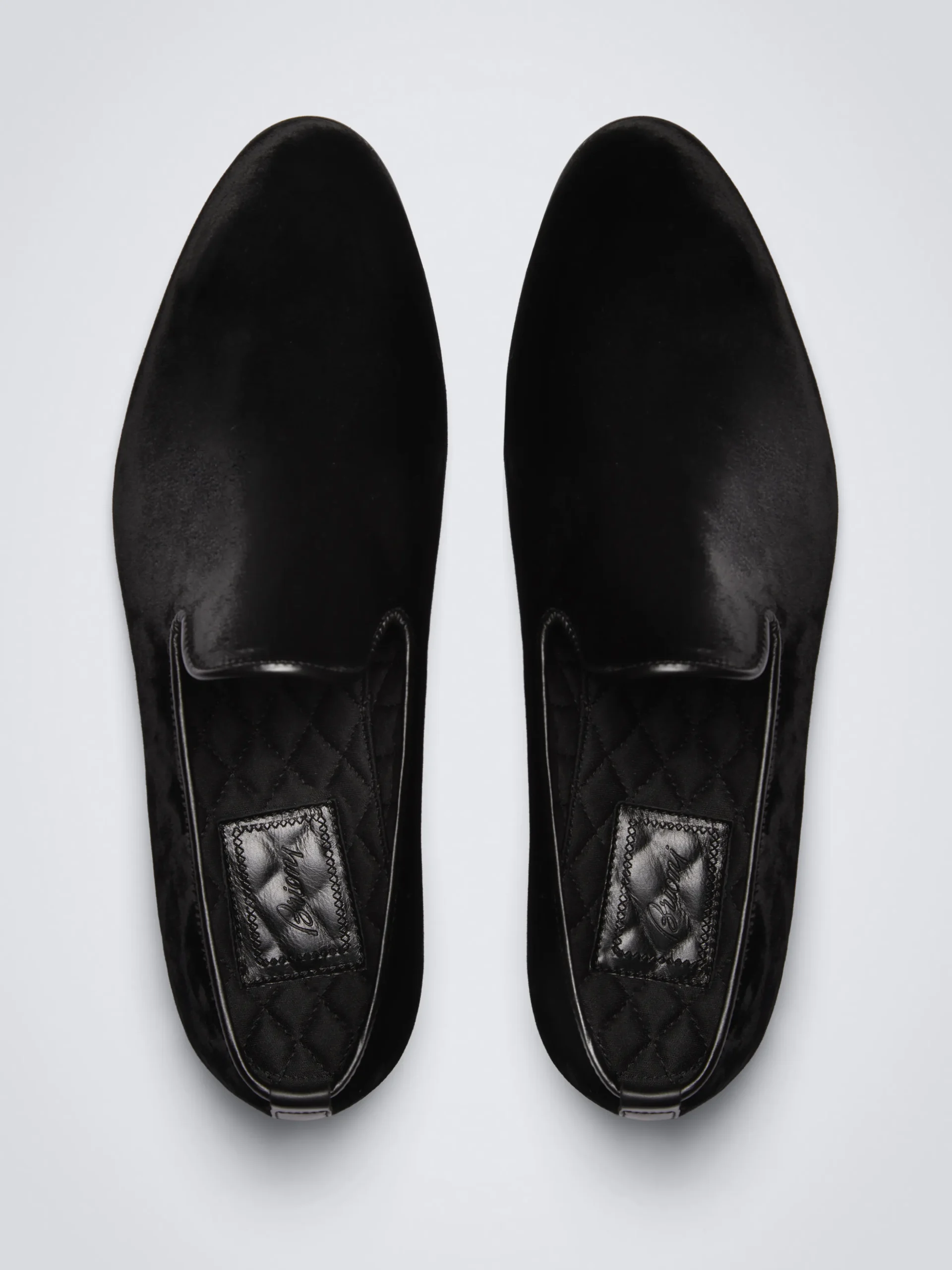 Black cotton velvet evening loafers