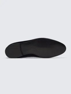 Black cotton velvet evening loafers