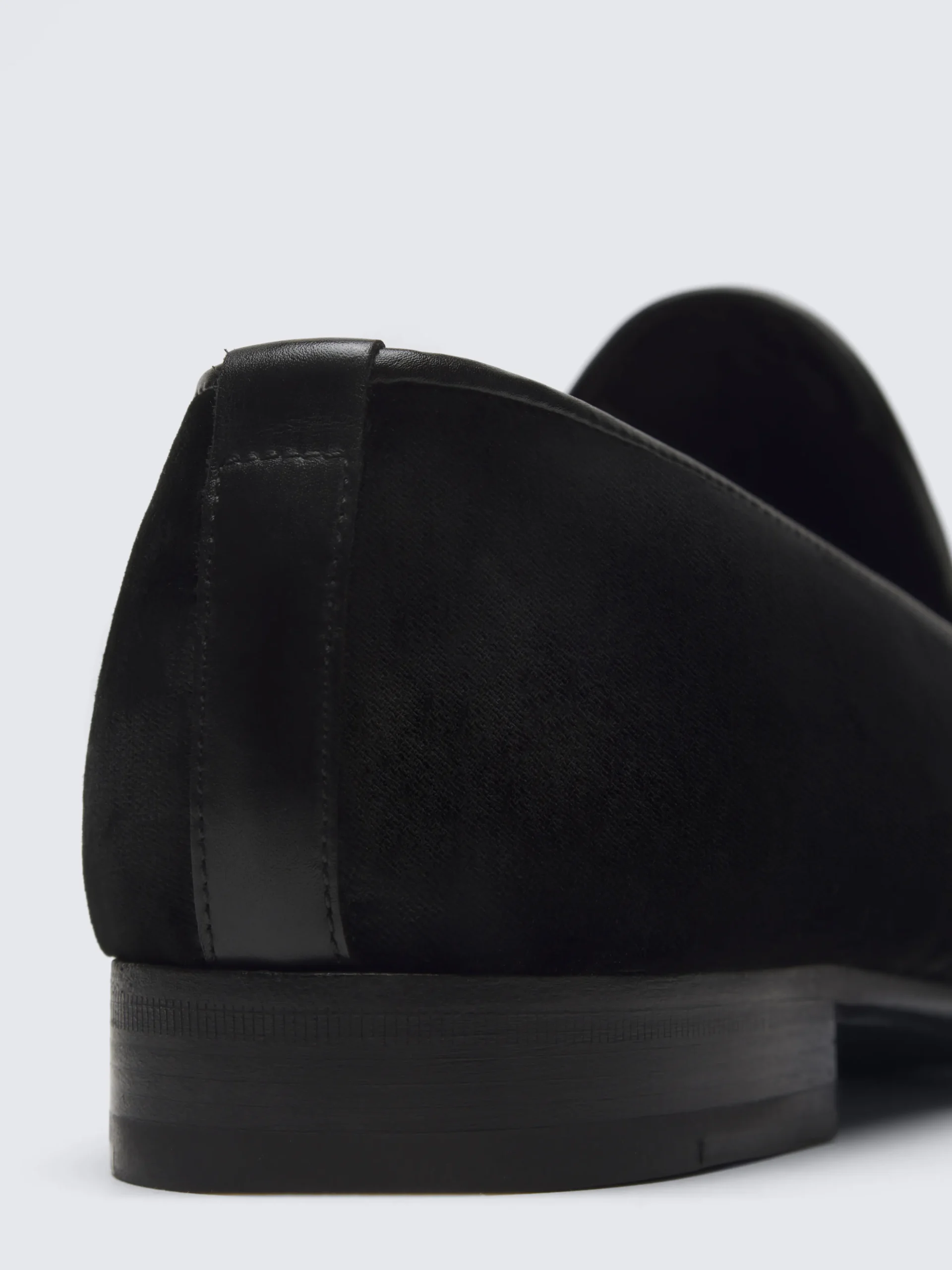 Black cotton velvet evening loafers
