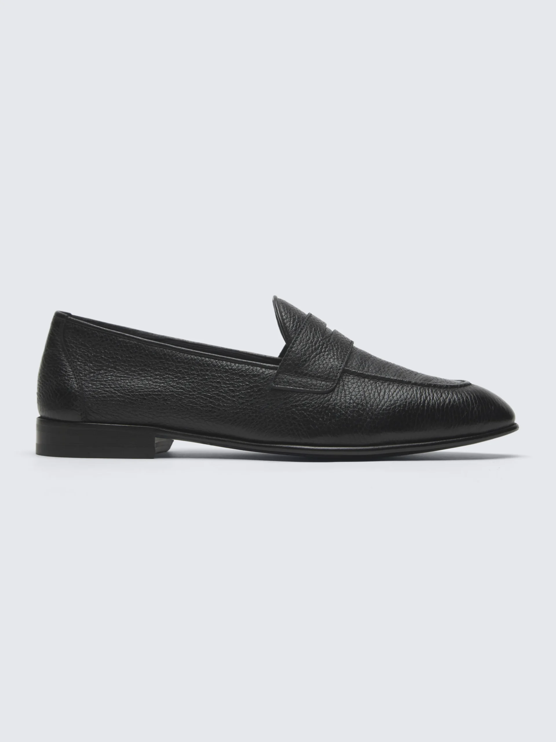 Black deerskin leather Appia penny loafer