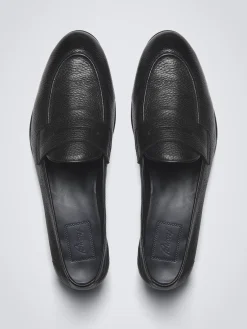 Black deerskin leather Appia penny loafer