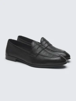 Black deerskin leather Appia penny loafer