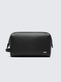 Black grained leather beauty case