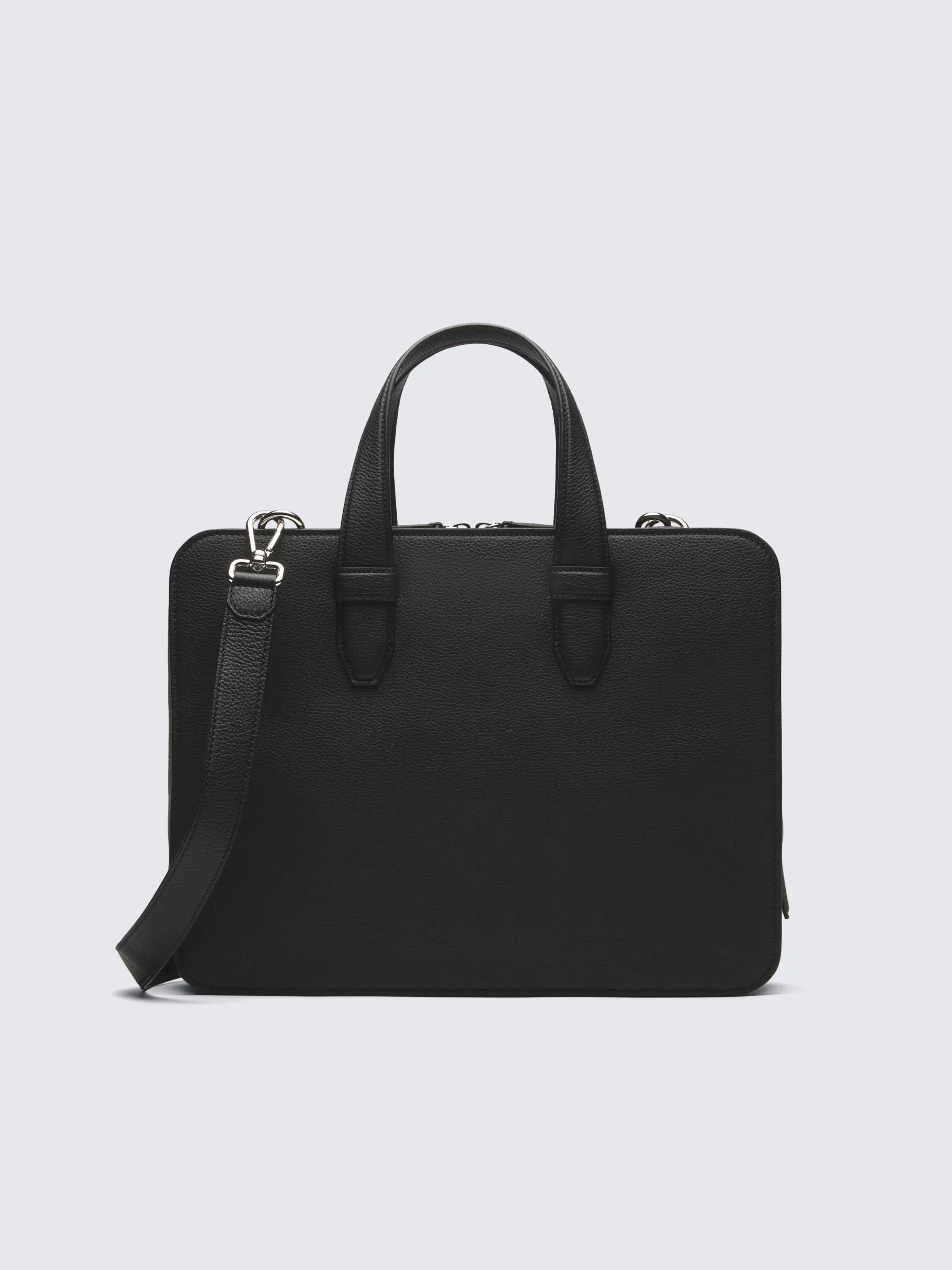 Black grained leather briefcase