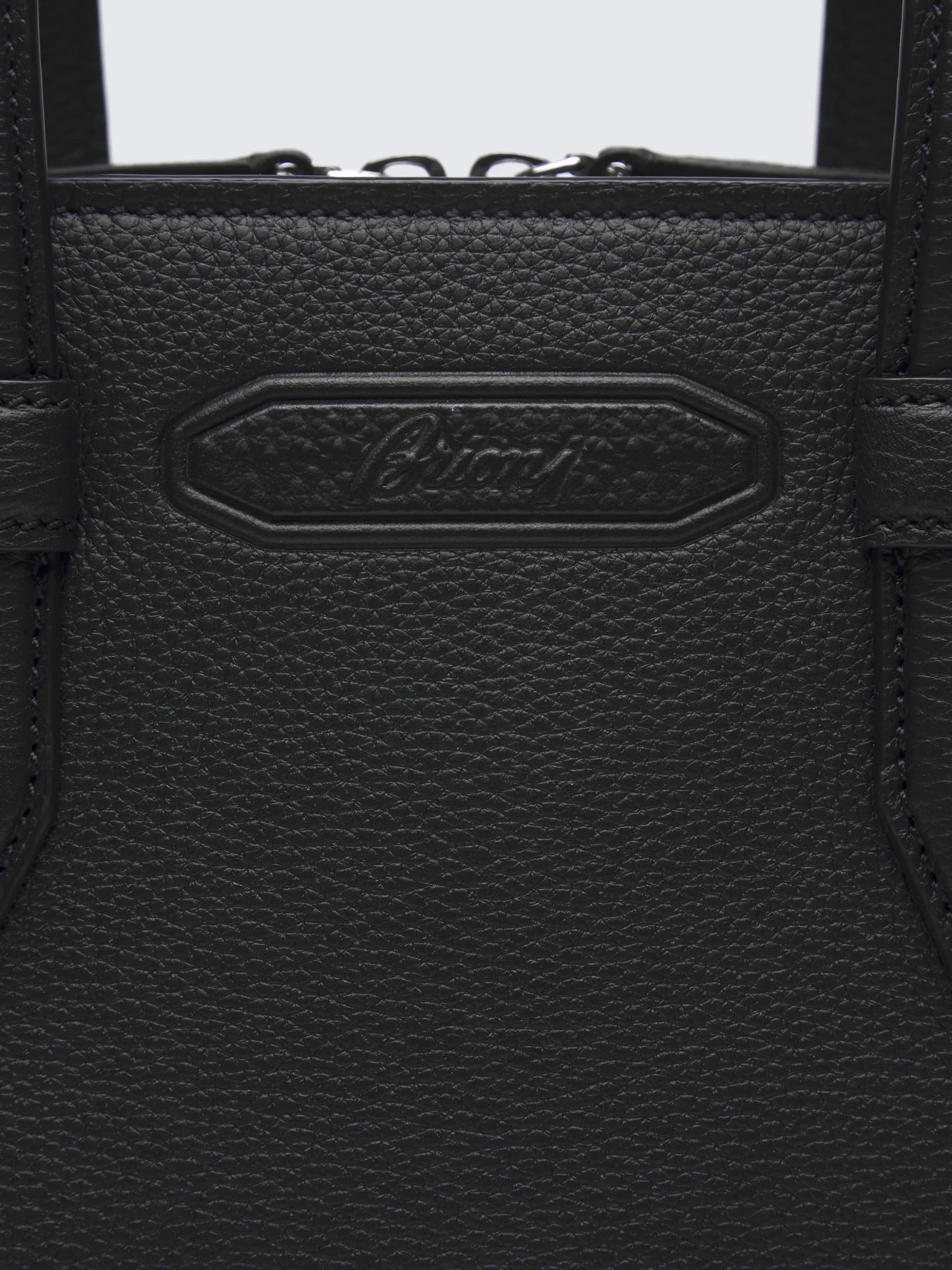 Black grained leather briefcase