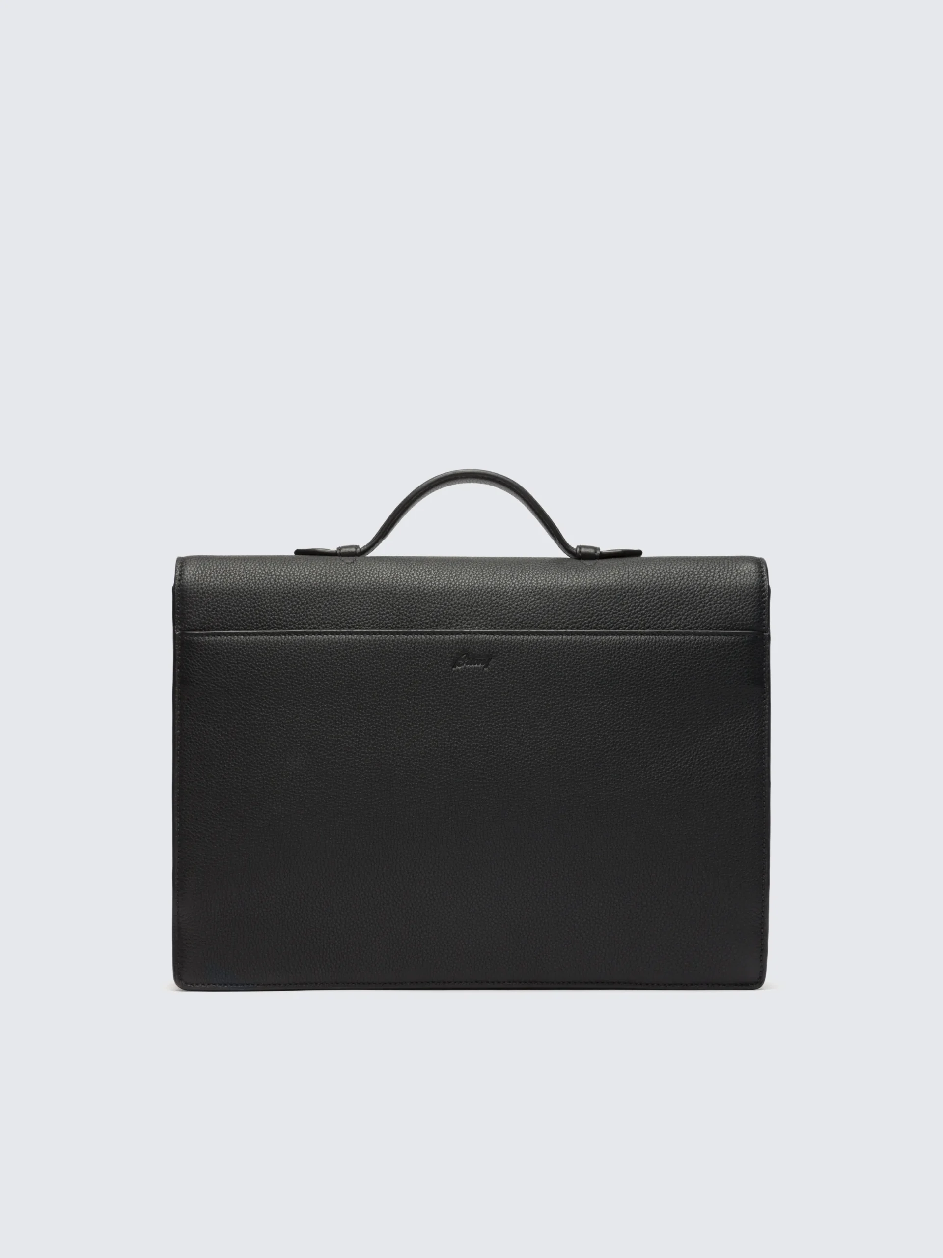 Black grained leather briefcase