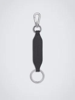 Black grained leather key holder