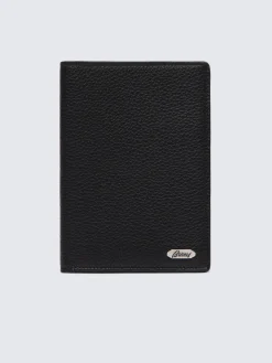 Black grained leather passport holder