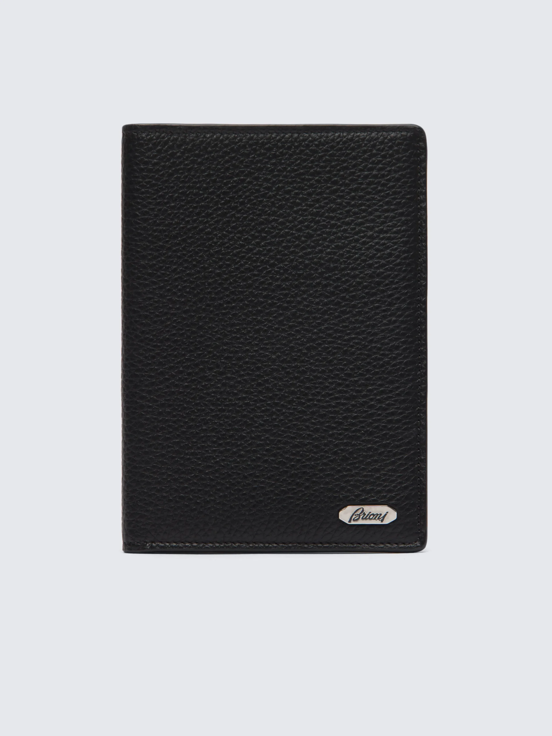 Black grained leather passport holder