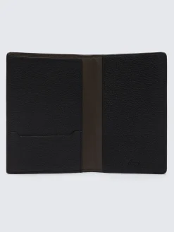 Black grained leather passport holder
