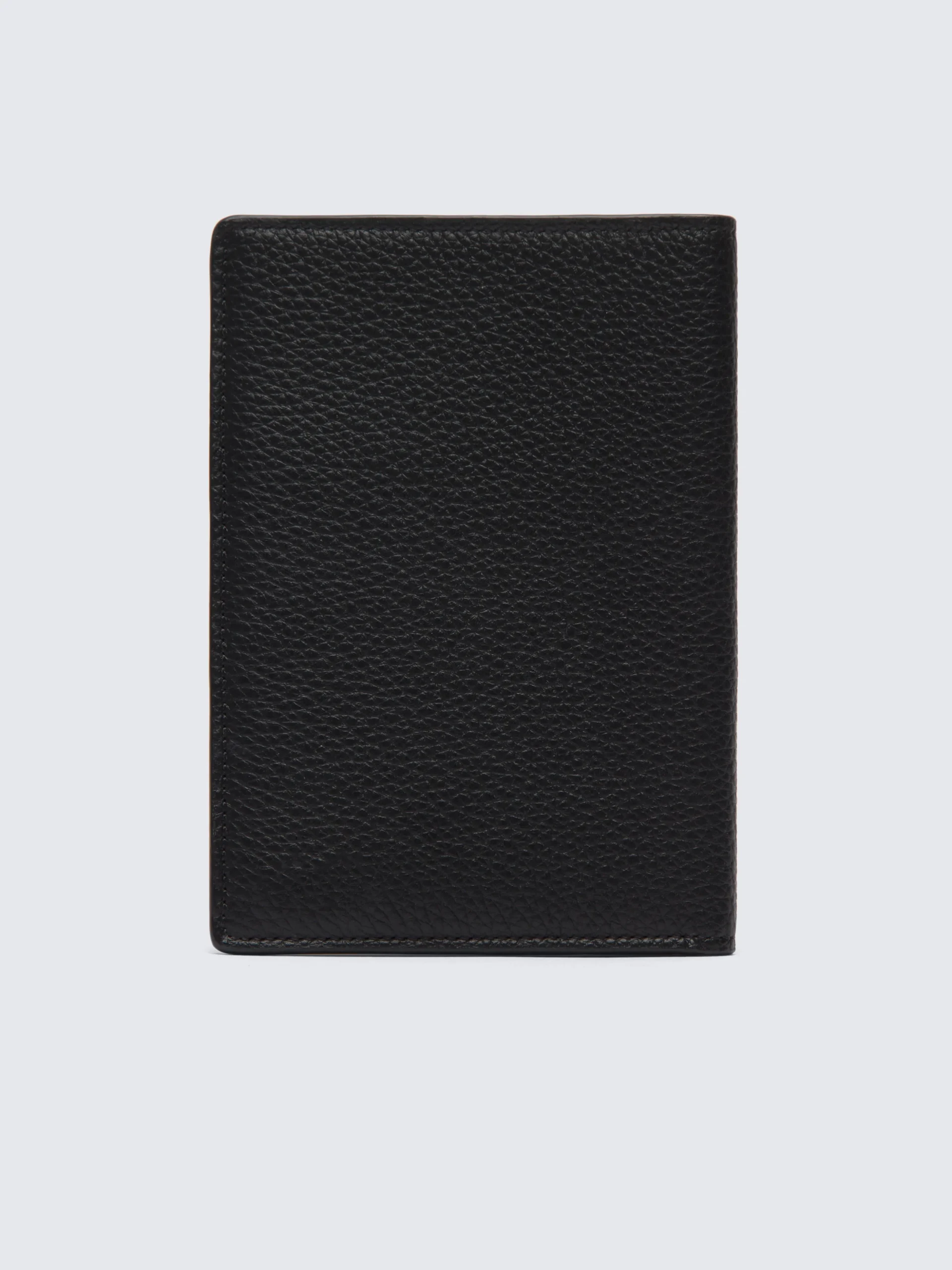 Black grained leather passport holder