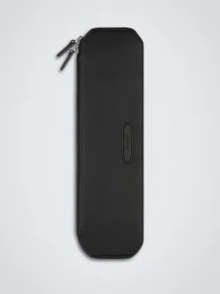 Black grained leather tie case