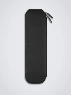 Black grained leather tie case