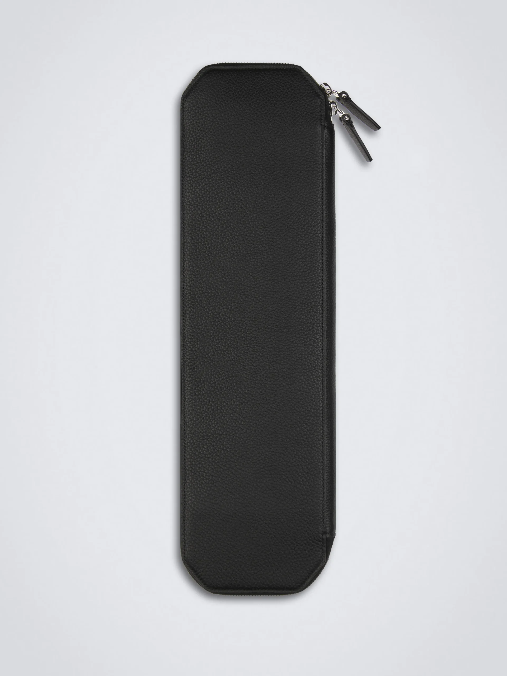 Black grained leather tie case