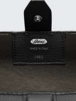 Black grained leather watch case