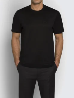 Black logo cotton T-shirt