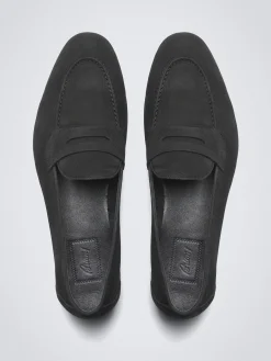 Black nubuck Appia penny loafer