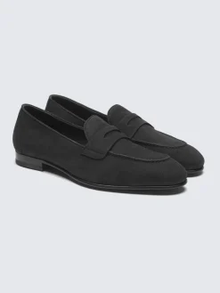 Black nubuck Appia penny loafer