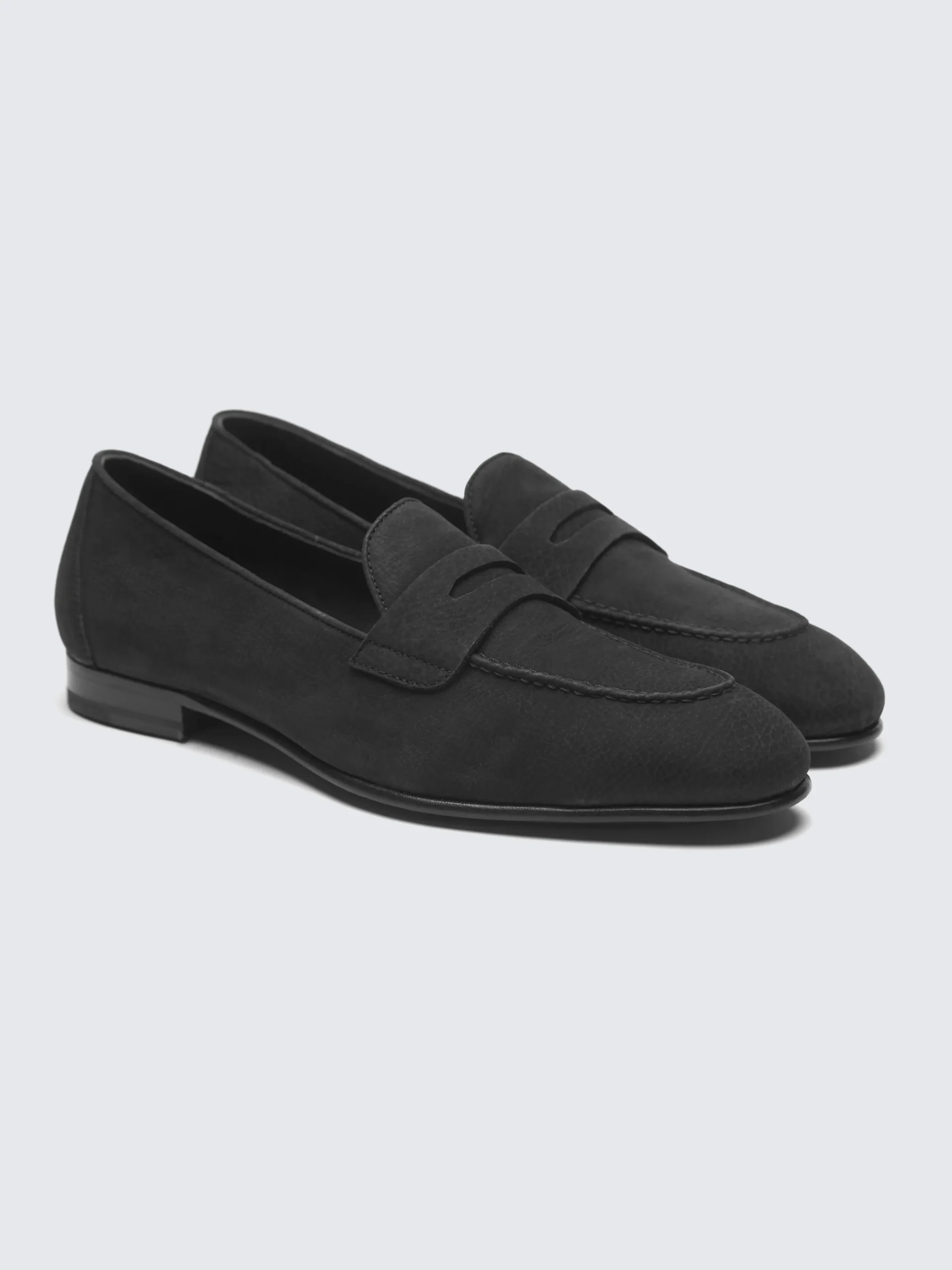 Black nubuck Appia penny loafer