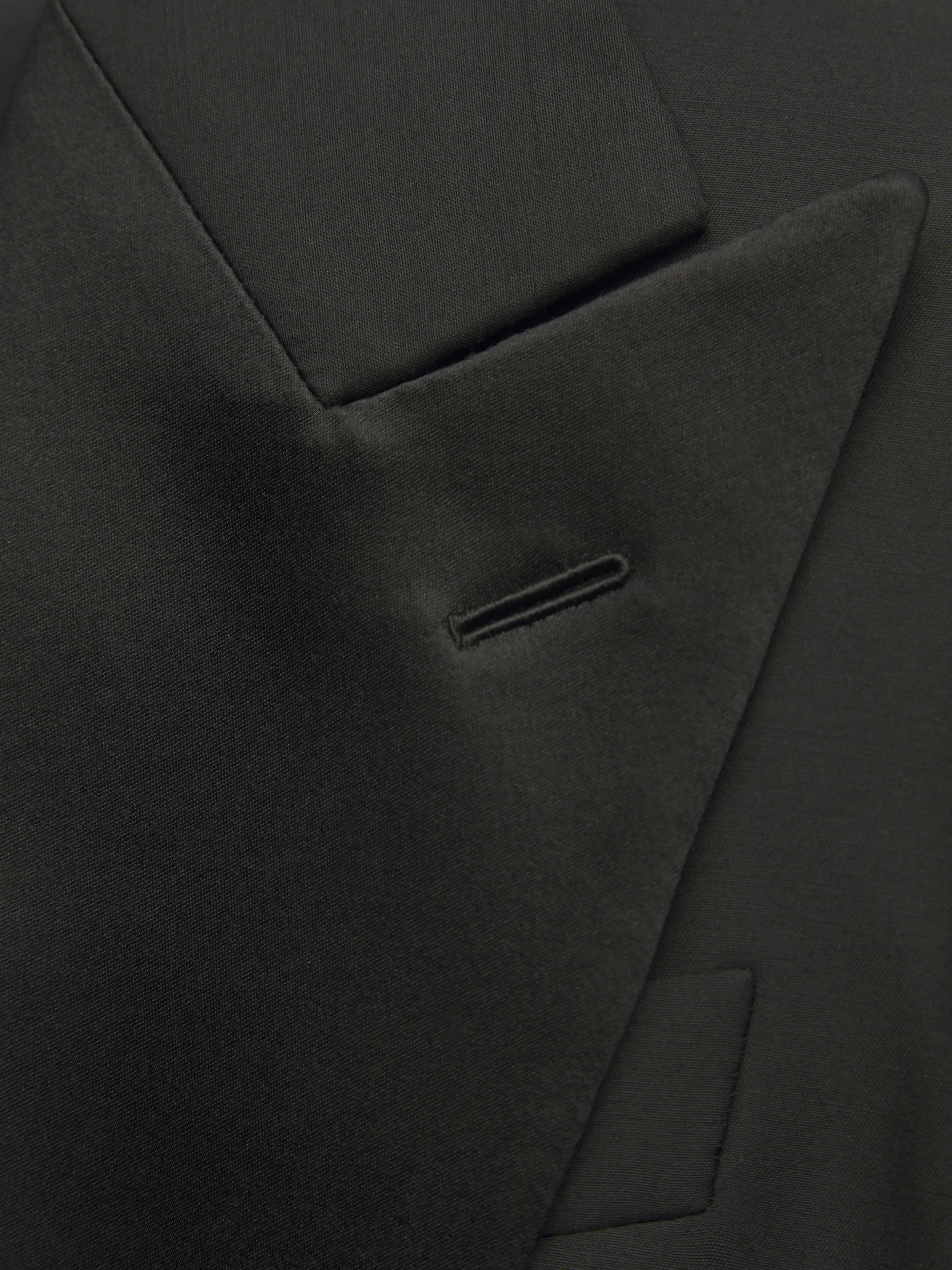 Black wool and silk Flaminia double-breasted jacket