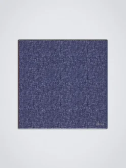 Blue and grey silk pocket square