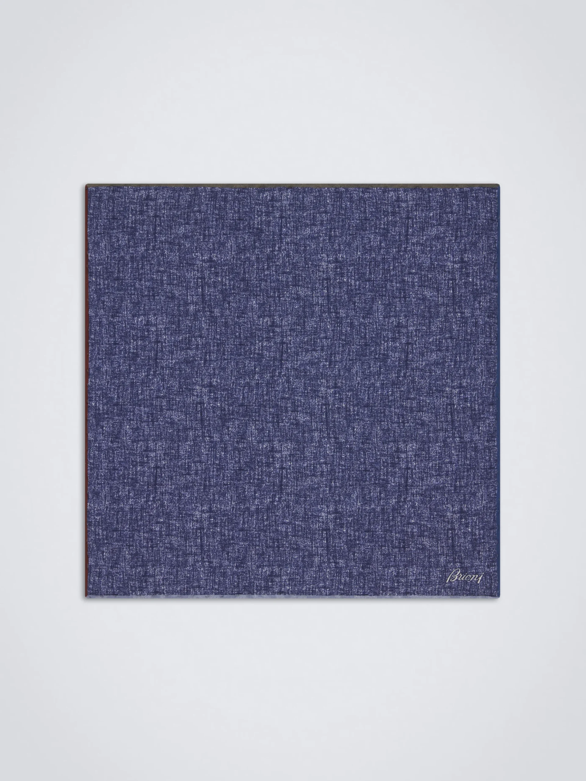Blue and grey silk pocket square