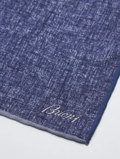 Blue and grey silk pocket square