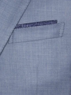 Blue and grey silk pocket square