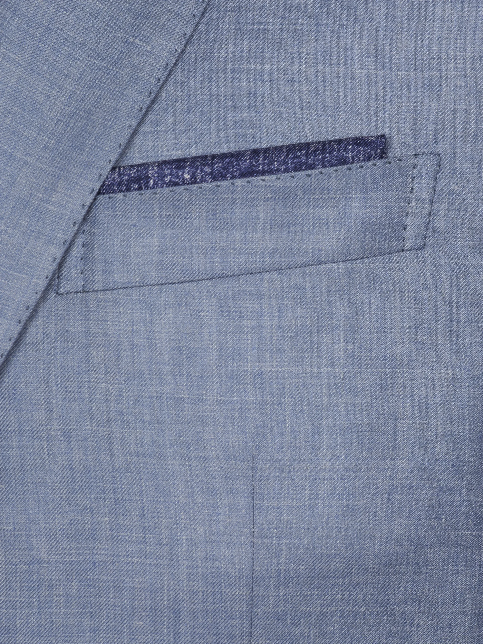 Blue and grey silk pocket square