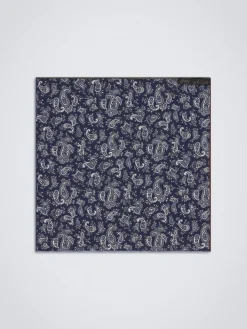 Blue and grey silk pocket square
